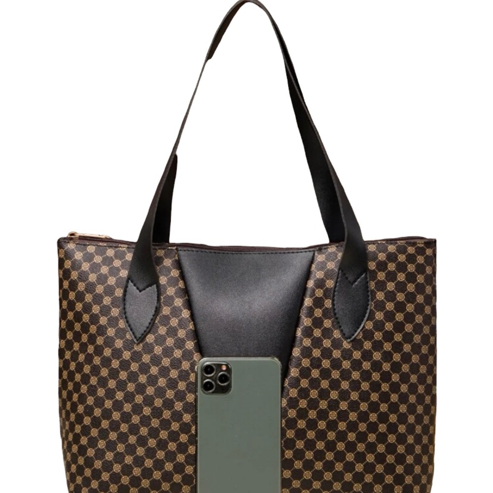 Brown shoulder tote bag - Picture 2 of 5